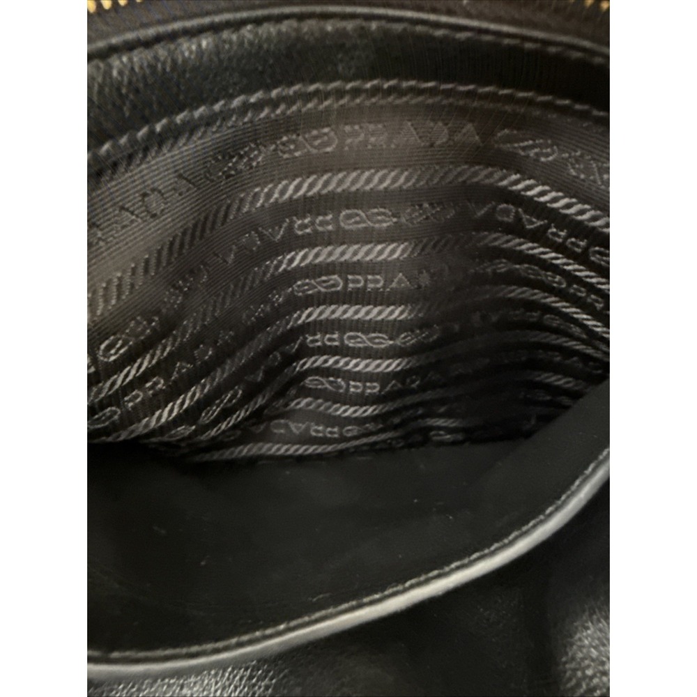 NWT PRADA Black Glace Calf Leather Shopping Tote Bag Purse ALL INCLUSIVE COA BAG - Picture 14 of 16